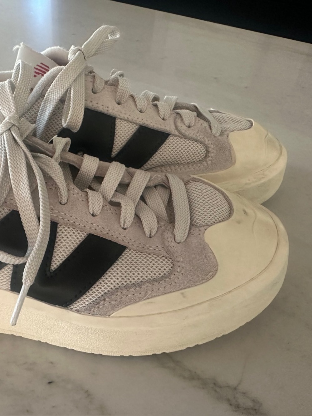 New Balance Light Gray and Black Women's Sneakers